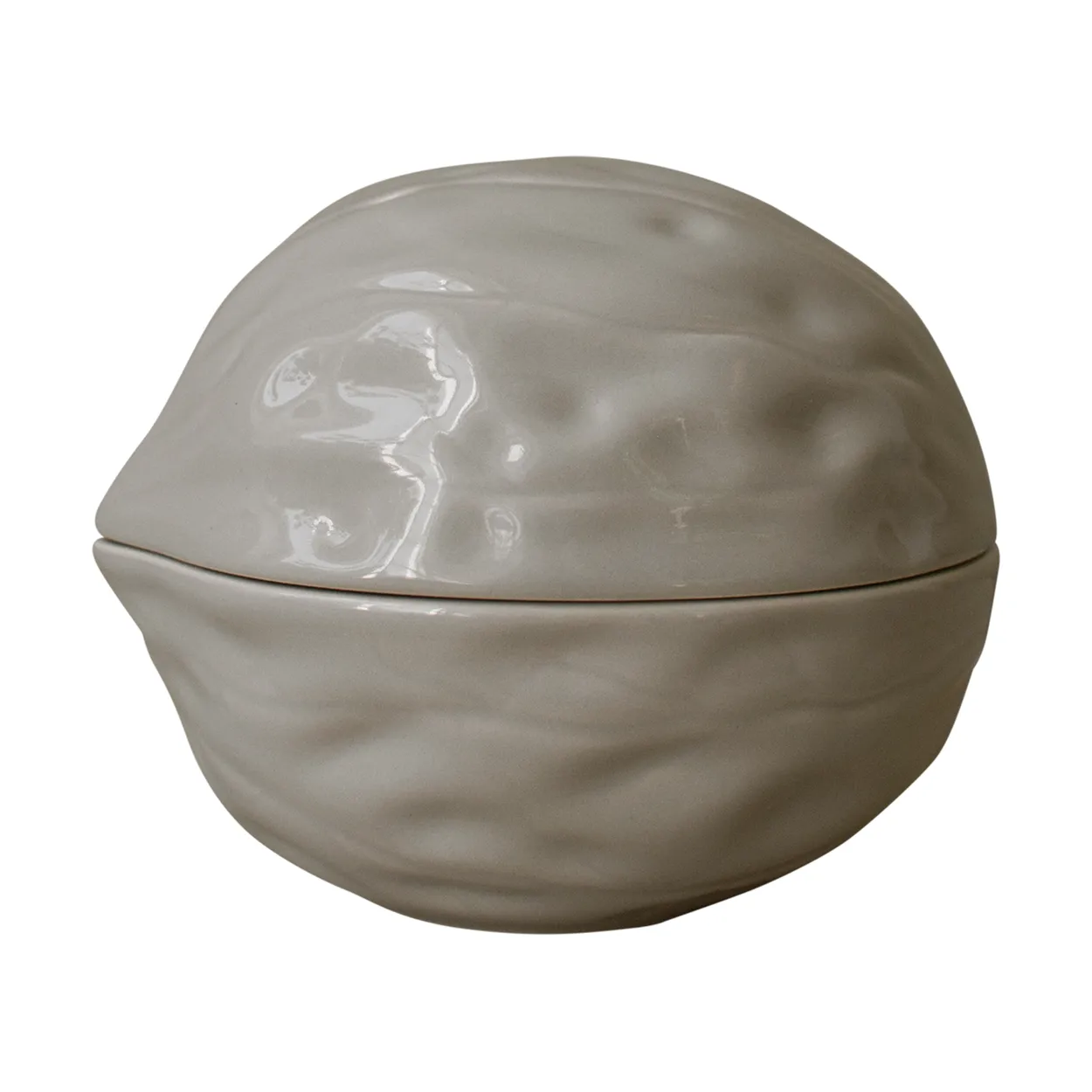 DBKD Walnut bowl with lid Shiny mole | Scandinavian Design | Decorative bowls | Grey