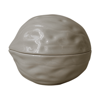 DBKD Walnut bowl with lid Shiny mole