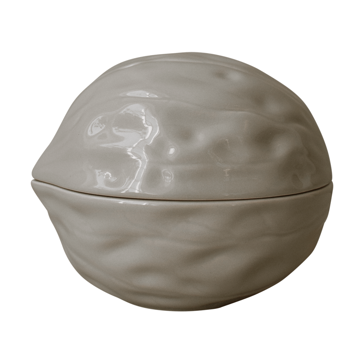 DBKD Walnut bowl with lid Shiny mole