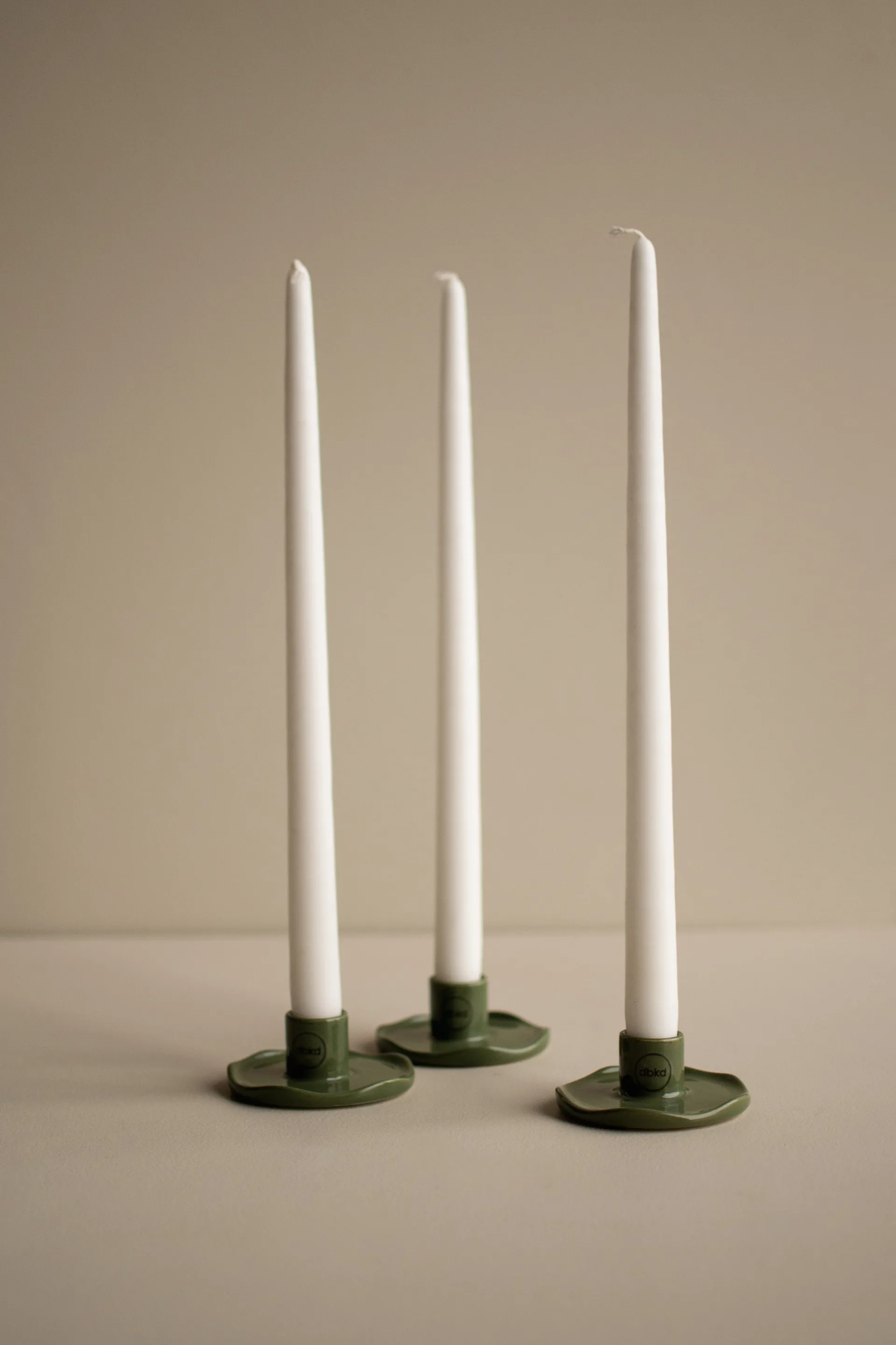 Wave candle sticks, Shiny green DBKD
