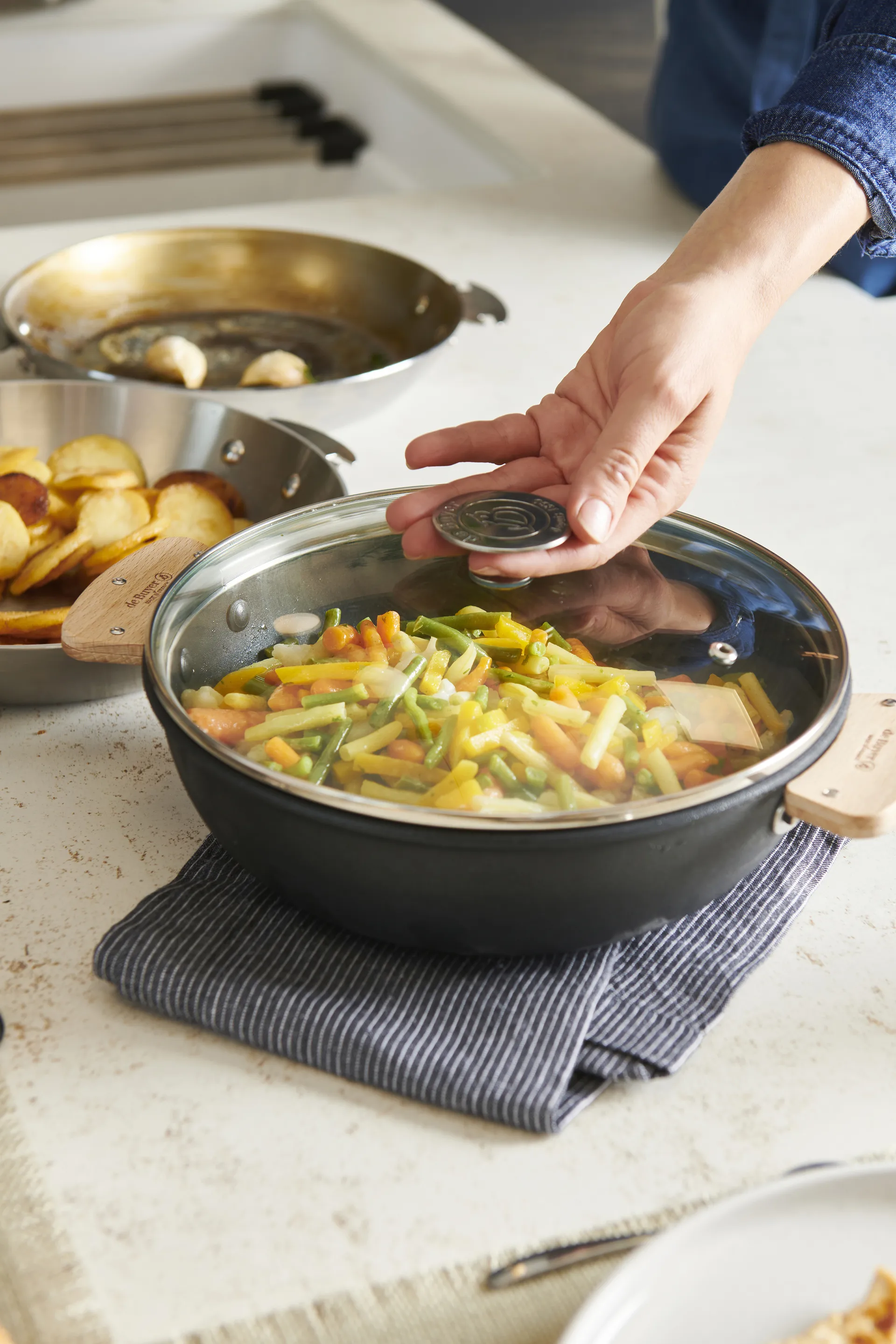 Alchimy glass lid deep ring, Ø24 cm De Buyer