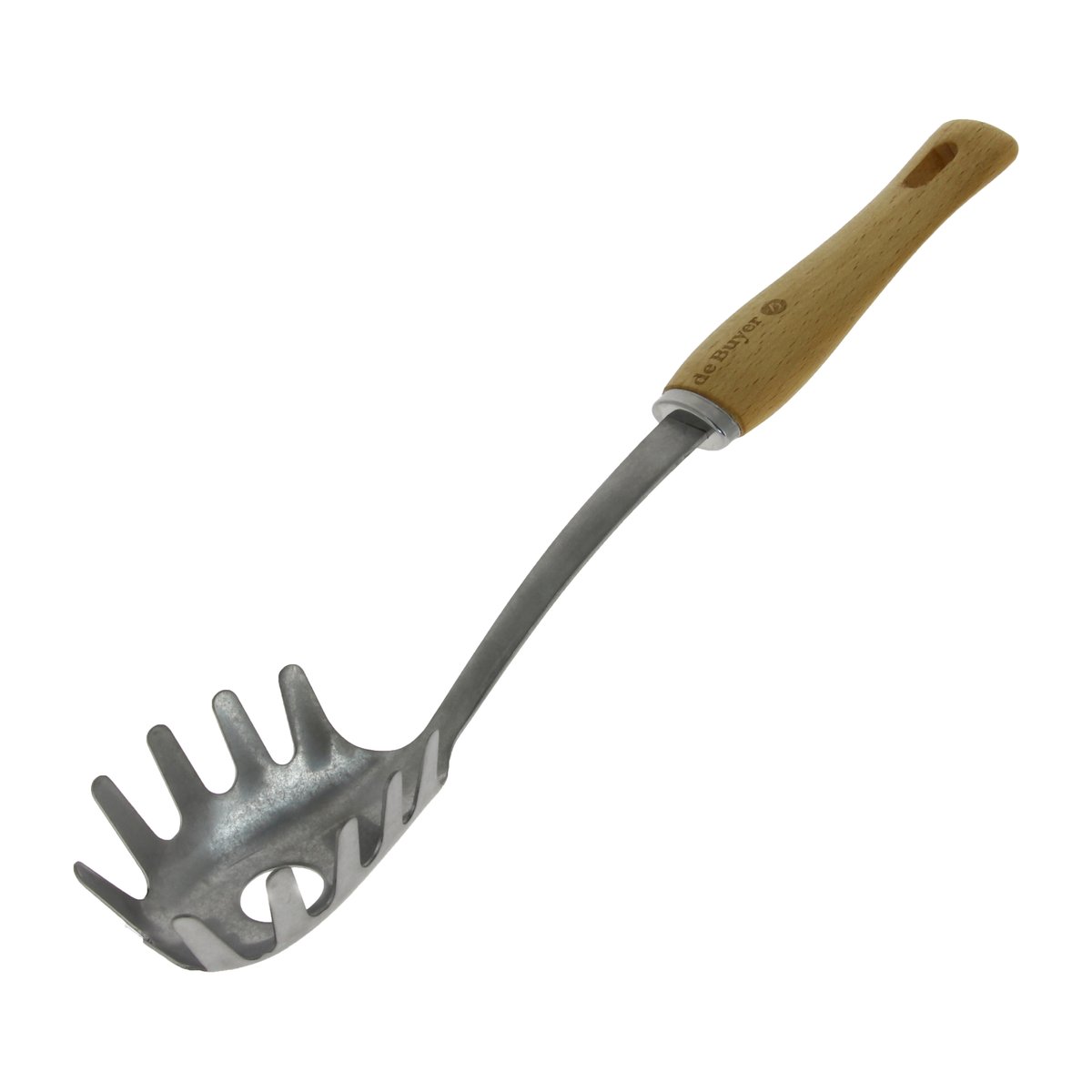 De Buyer B Bois spaghetti spoon with wooden handle Stainless steel