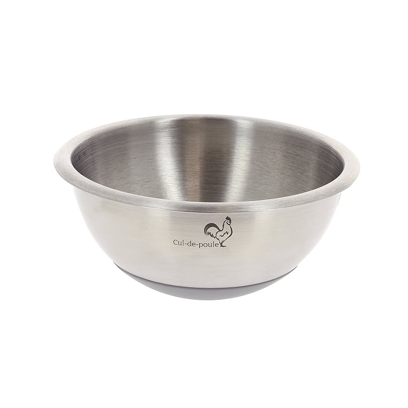 De Buyer mixing bowl with silicone base 1 l | Scandinavian Design | Mixing bowls | Silver-coloured