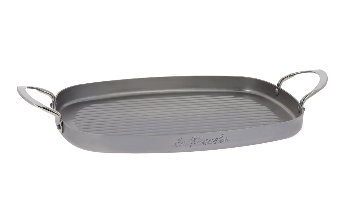 De Buyer Mineral B grill iron 2 handles 38x26 cm | Scandinavian Design | Oven dishes | Grey