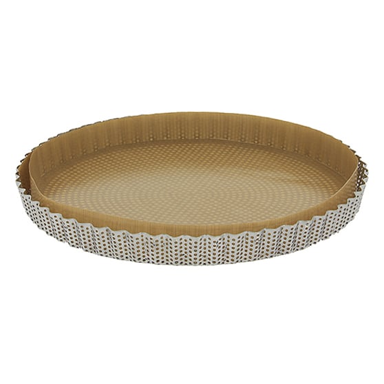 De Buyer Pie form with removable base o28 cm | Scandinavian Design | Round flat oven & flan dishes | Silver-coloured