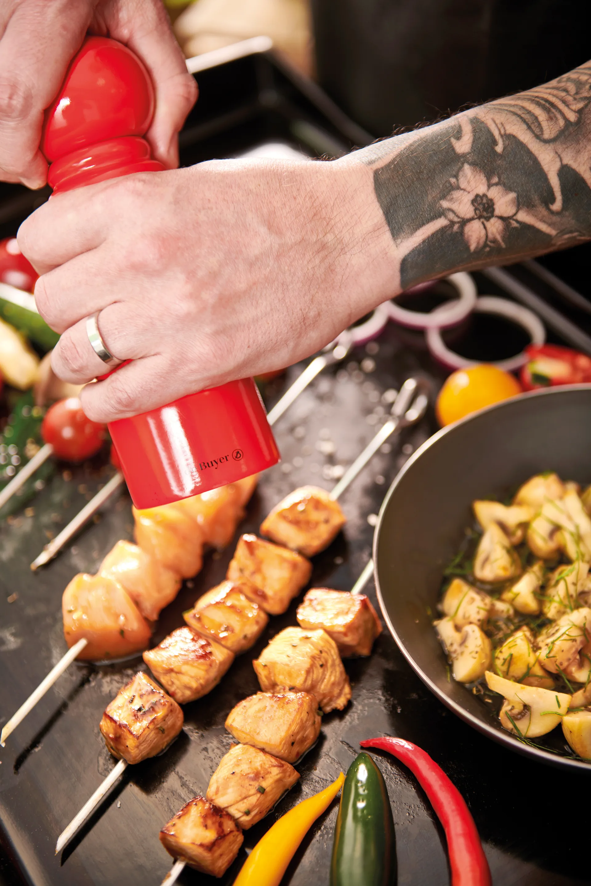 Rumba salt and pepper mill ceramic 18 cm, Dark brown De Buyer