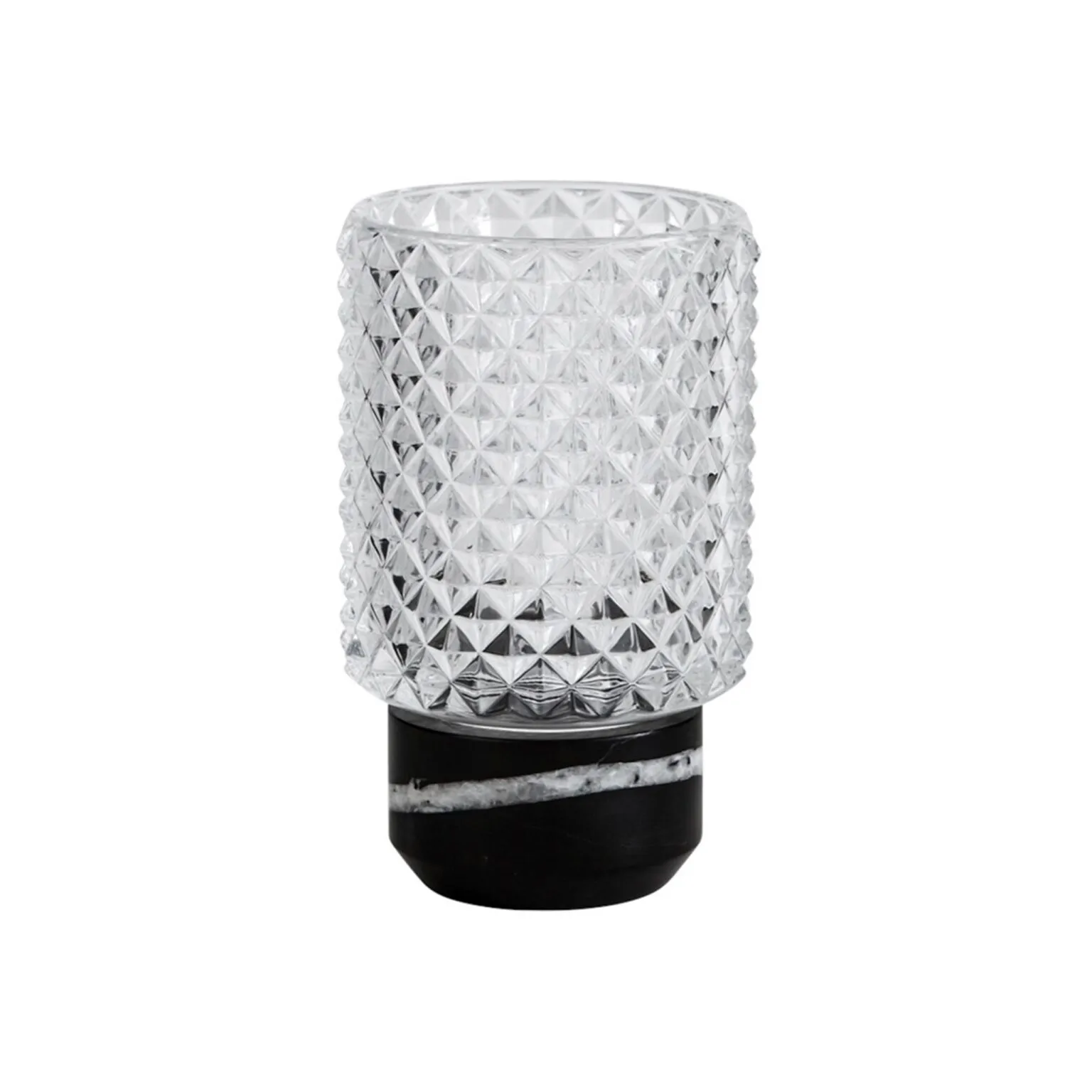 Sons of Marble candle holder Ø9x15 cm, Black-clear Design By Us