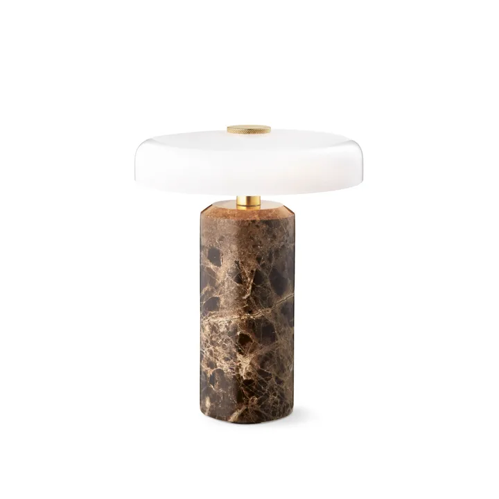 Trip table lamp Ø17x21 cm marble - Dark emperador - glossy opal - Design By Us