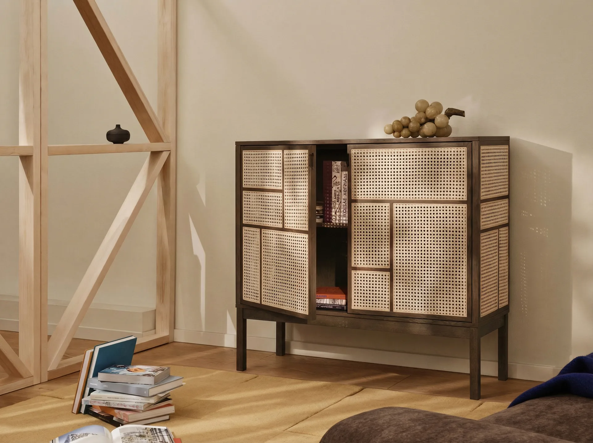 Air side table, Dark oak, 120x110 cm, with legs Design House Stockholm