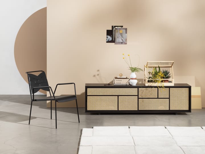 Air side table low - Black, rattan - Design House Stockholm