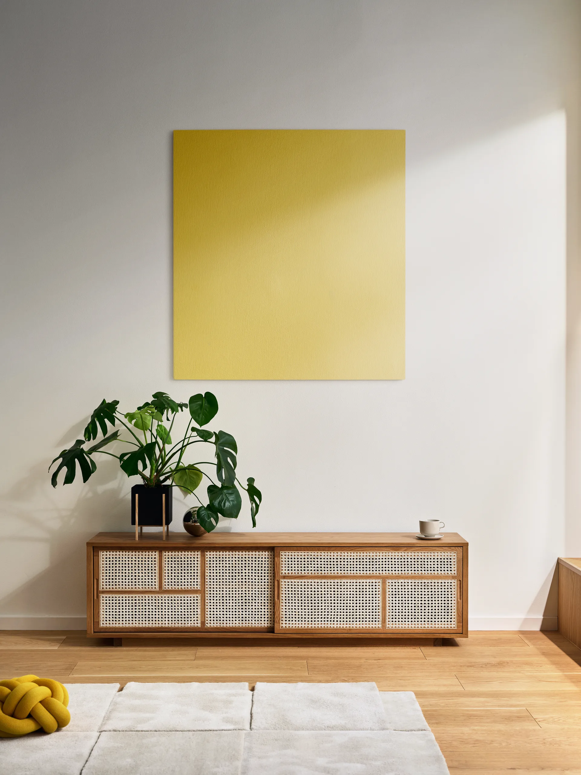 Air side table low, Oak, rattan Design House Stockholm