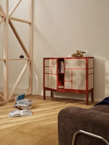 Air side table - Red, 120x110 cm, with legs - Design House Stockholm