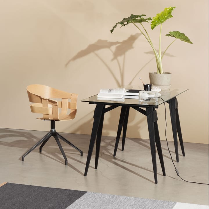 Arco desk - Black lacquer, incl. box, glass tabletop - Design House Stockholm
