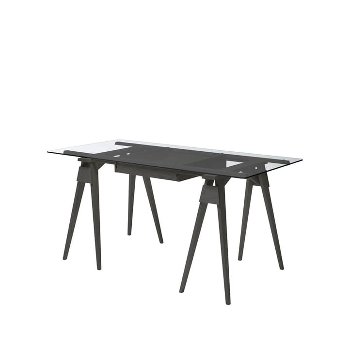 Arco desk - Black lacquer, incl. box, glass tabletop - Design House Stockholm