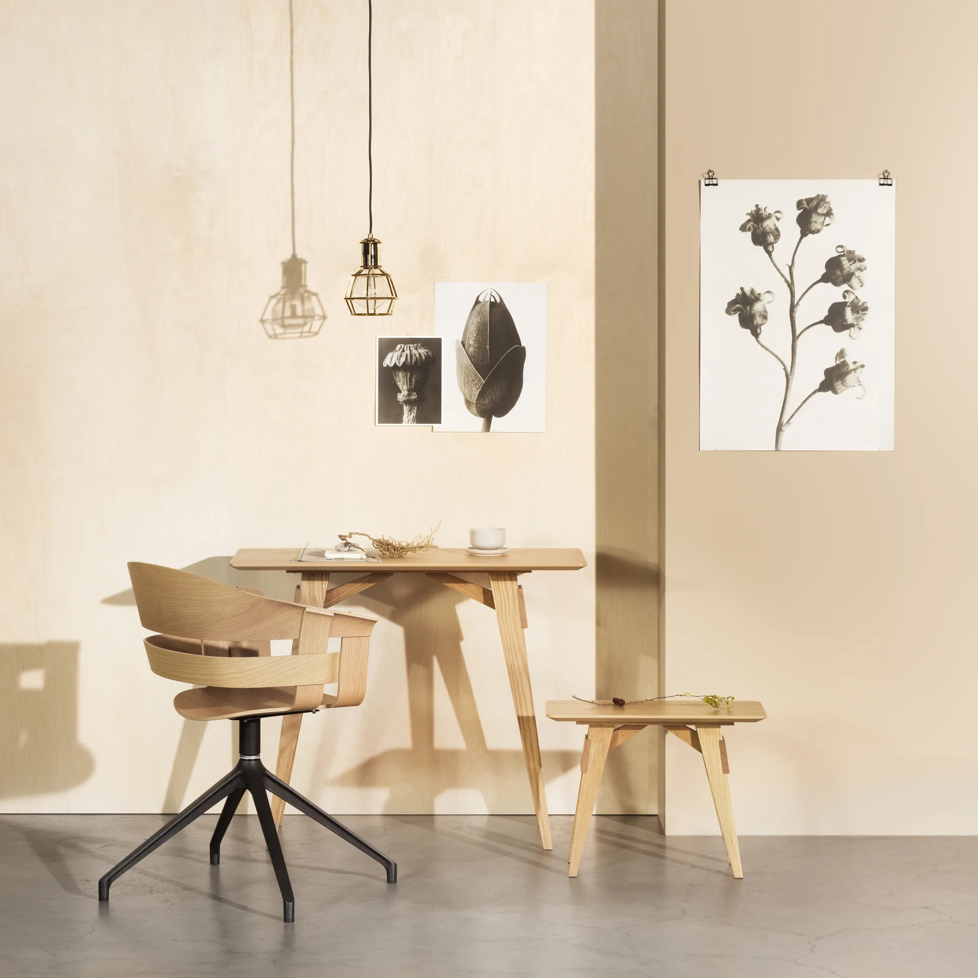 Arco side table S, Oak Design House Stockholm