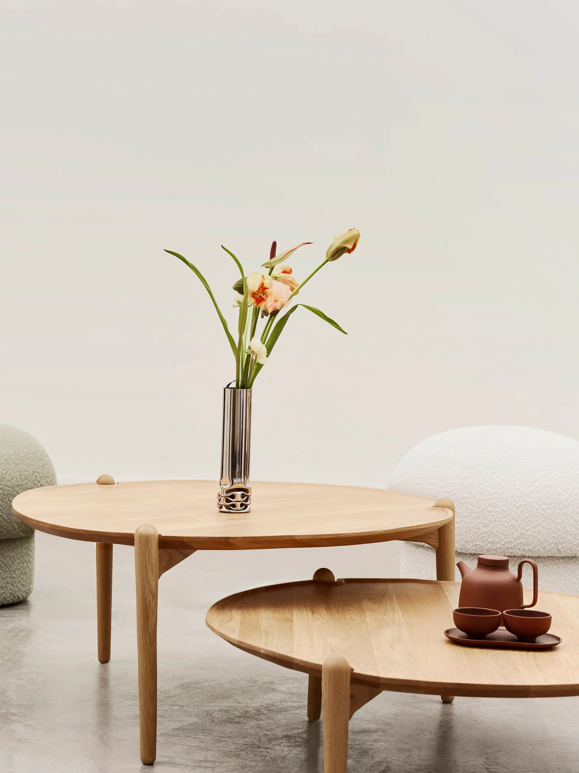 Aria coffee table Ø90 cm, Oak 42.5 cm Design House Stockholm