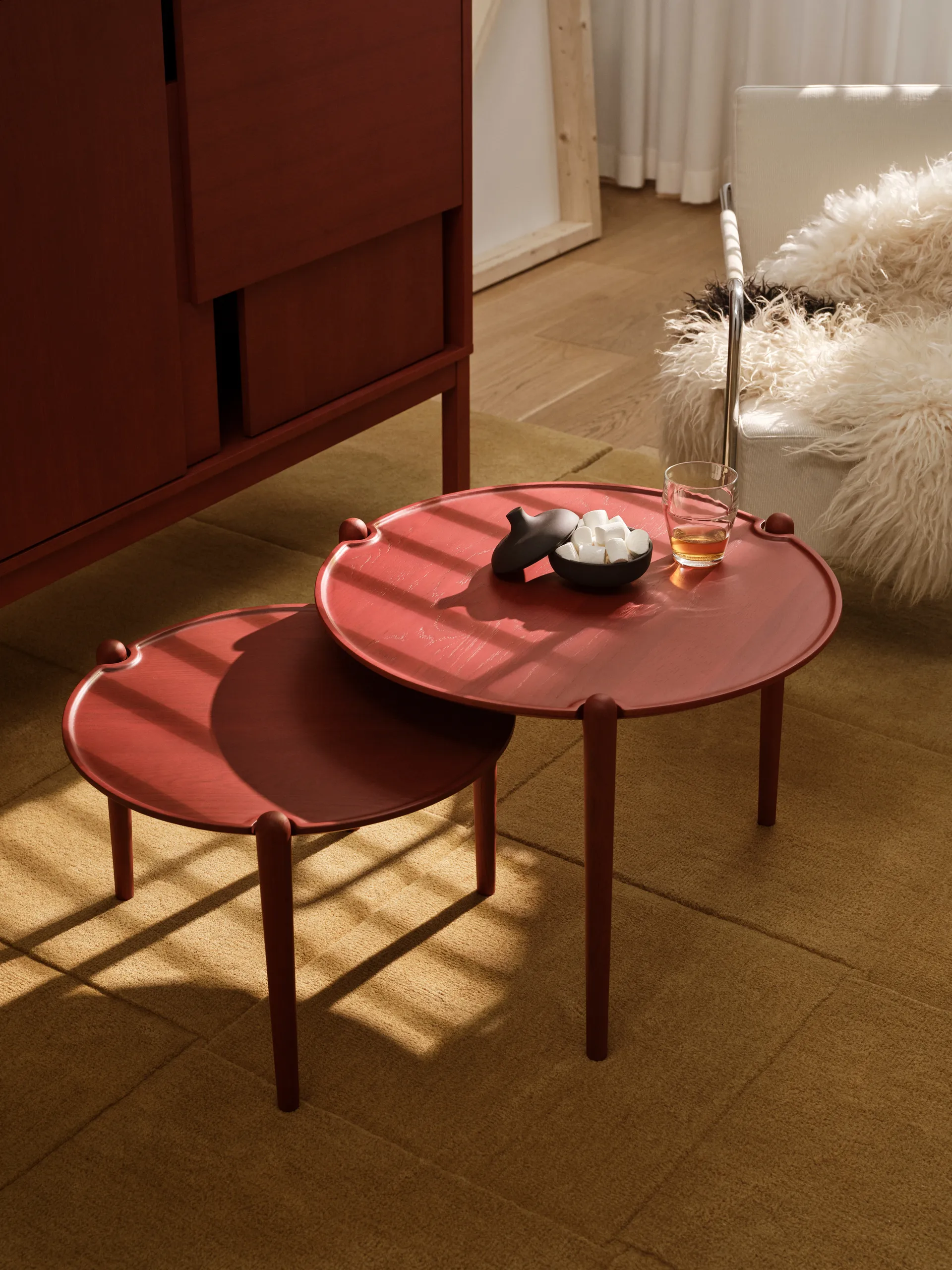 Aria coffee table, Red, Ø50x37 cm Design House Stockholm