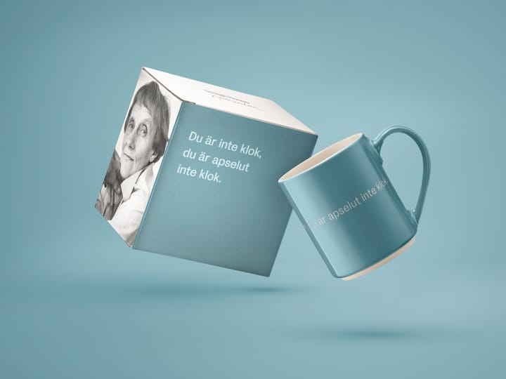 Astrid Lindgren mug, Du är inte klok…, Swedish text Design House Stockholm