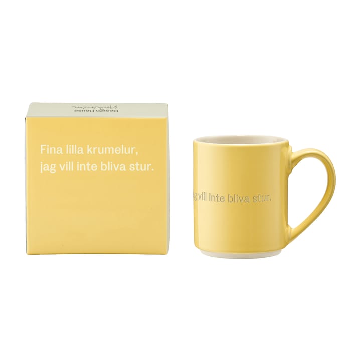 Astrid Lindgren mug. fina lilla krumelur - Swedish text - Design House Stockholm