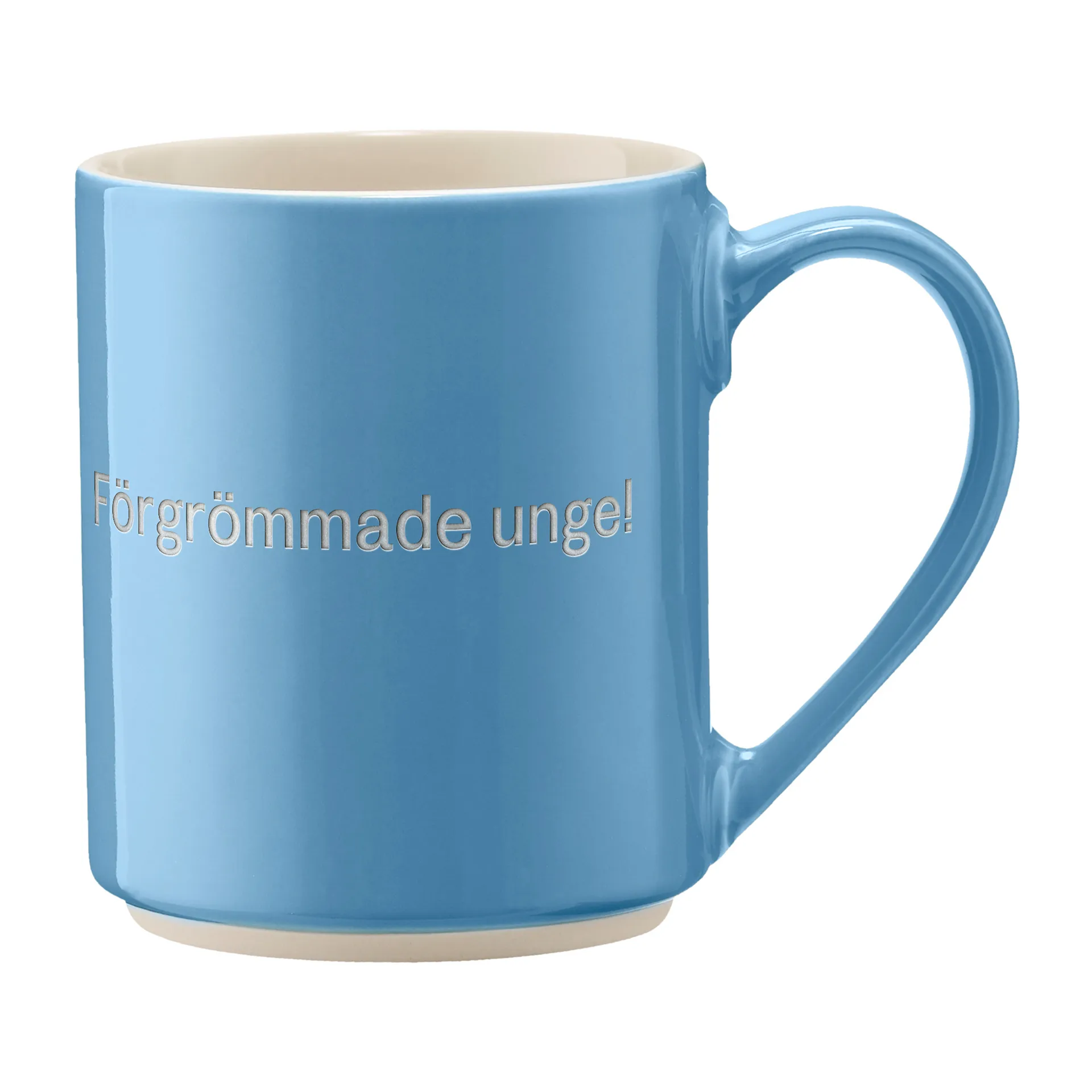 Astrid Lindgren mug, Forgrömmade Unge!, Swedish text Design House Stockholm