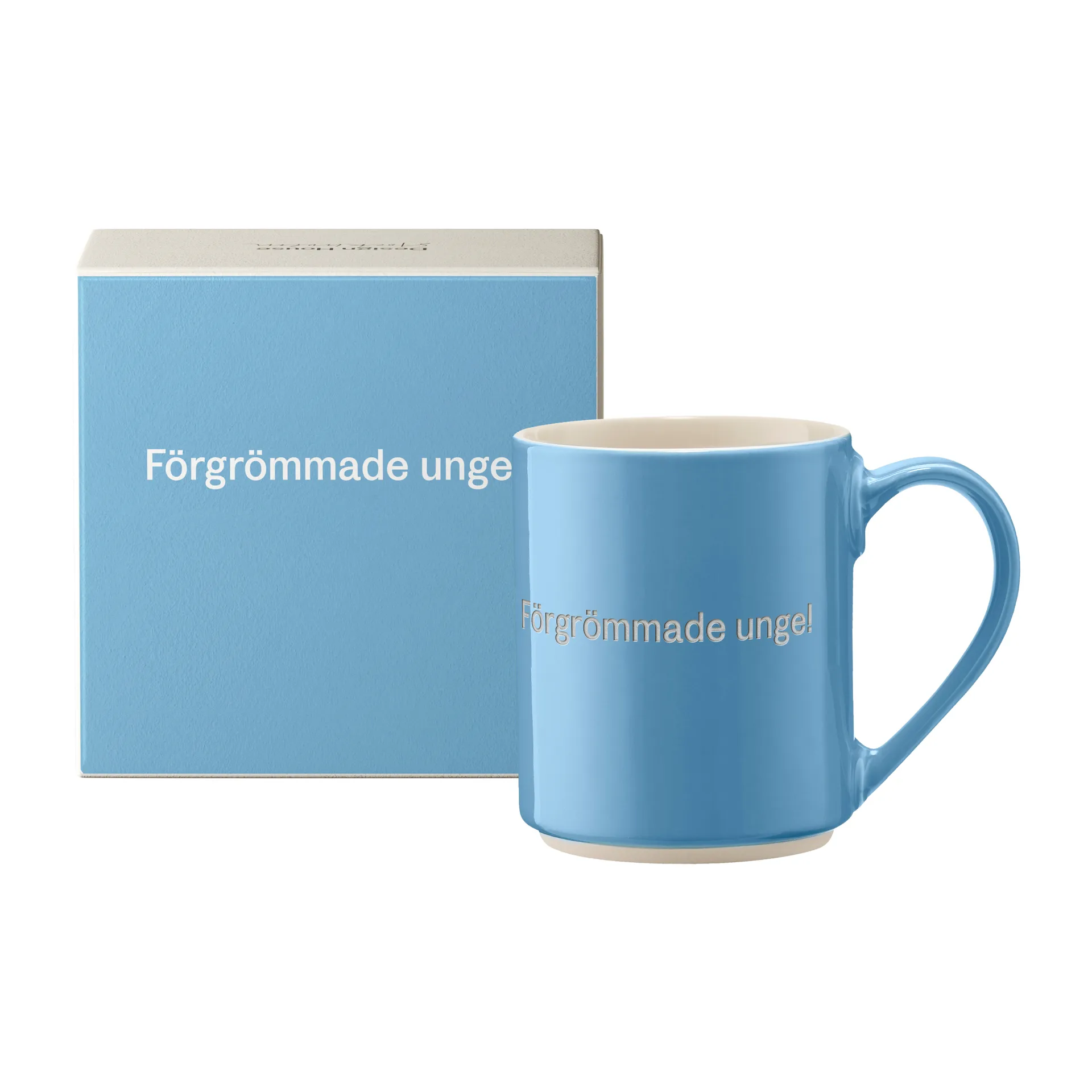 Astrid Lindgren mug, Forgrömmade Unge!, Swedish text Design House Stockholm