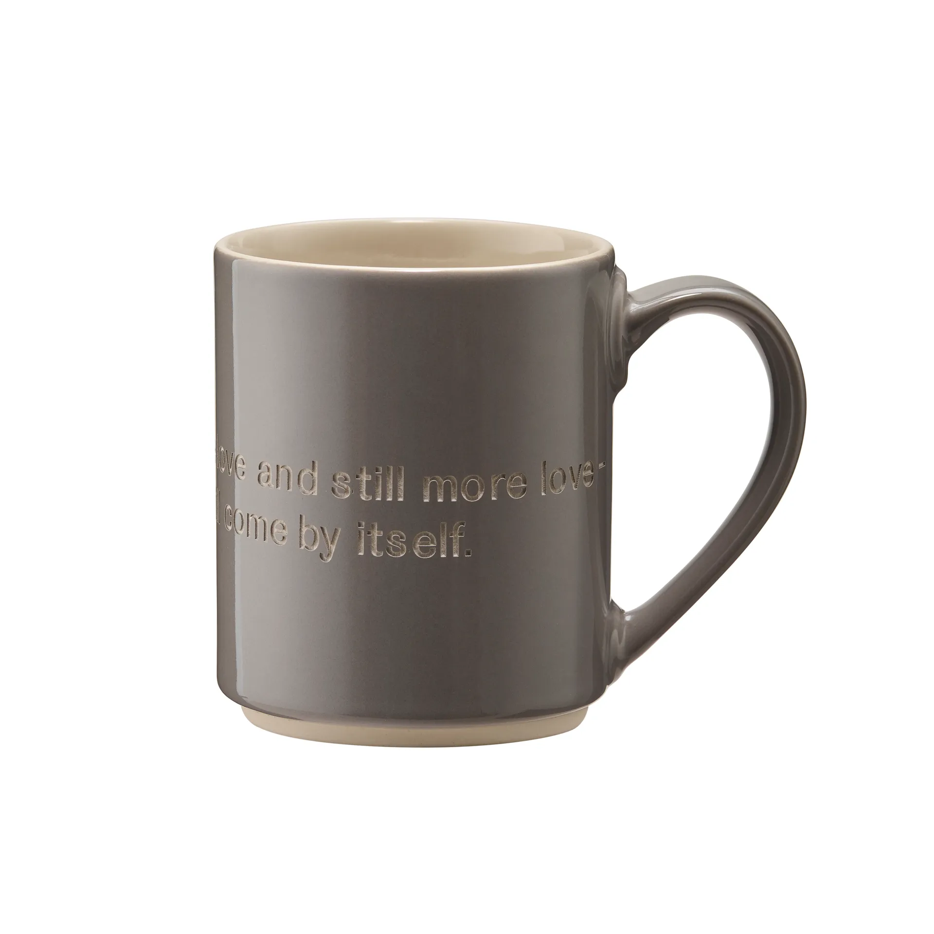 Astrid Lindgren mug, Give the children love, grey-english Design House Stockholm