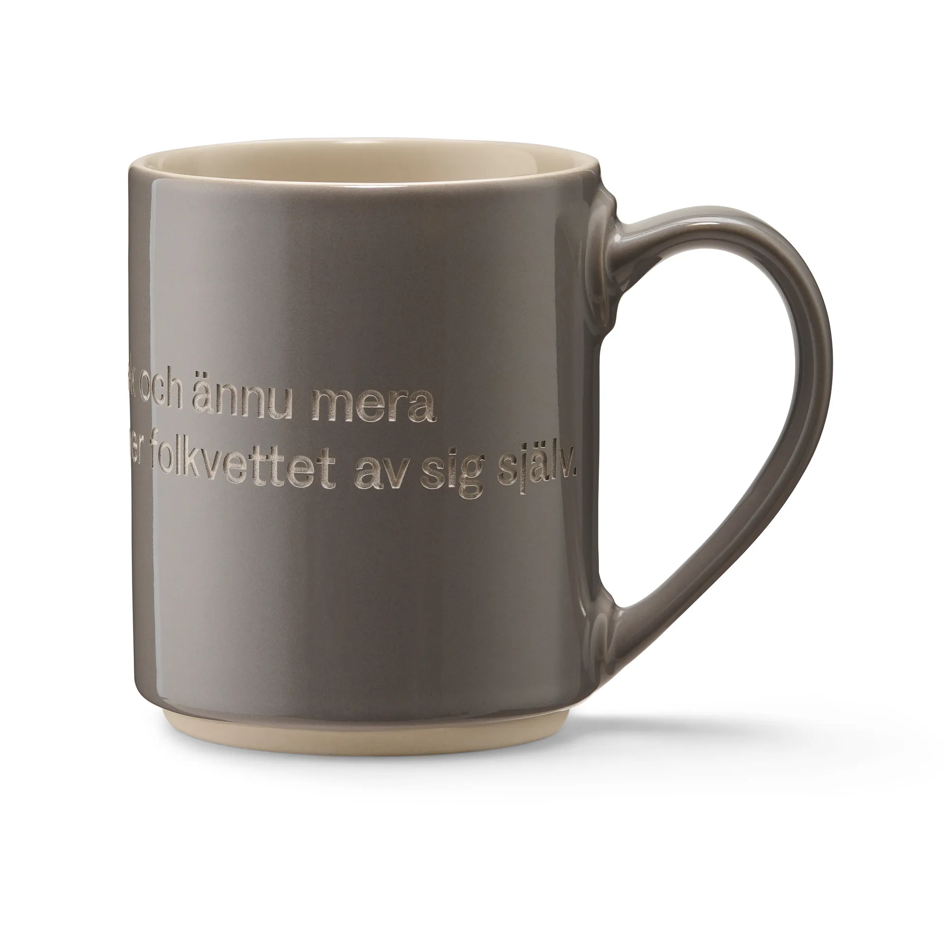 Astrid Lindgren mug, Give the children love, grey-swedish Design House Stockholm