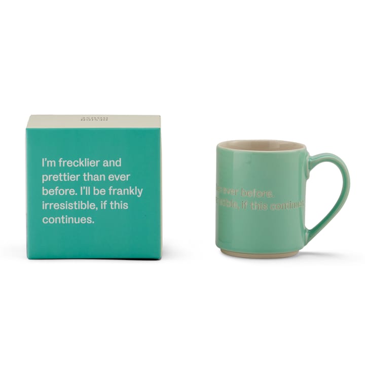 Astrid Lindgren mug, I am frecklier…, green-english Design House Stockholm