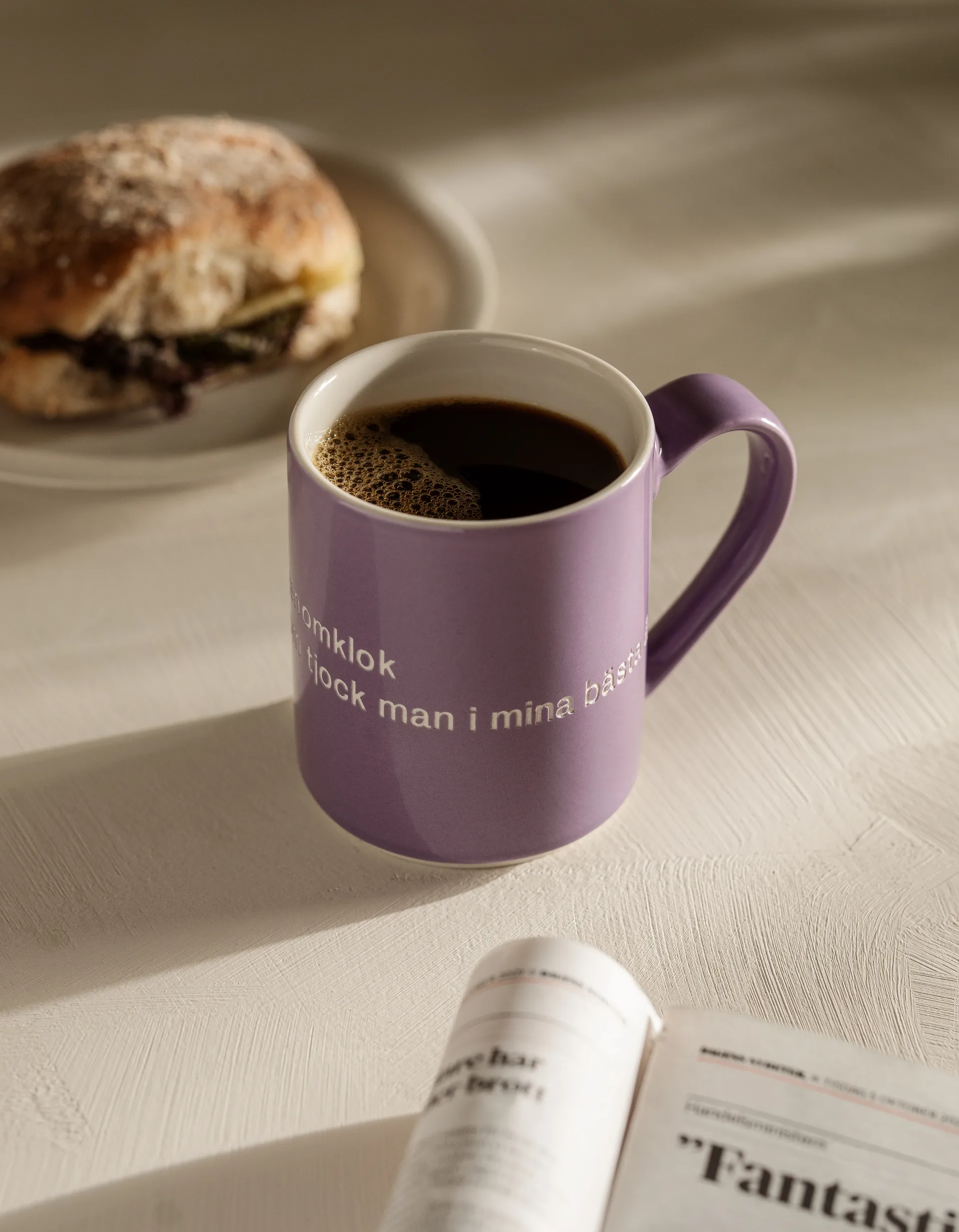 Astrid Lindgren mug, I am handsome, lila-swedish Design House Stockholm
