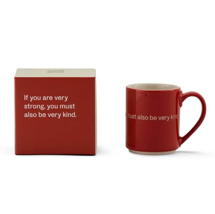 Astrid Lindgren mug, If you are very strong - red-english - Design House Stockholm