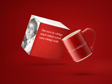 Astrid Lindgren mug, If you are very strong - red-swedish - Design House Stockholm