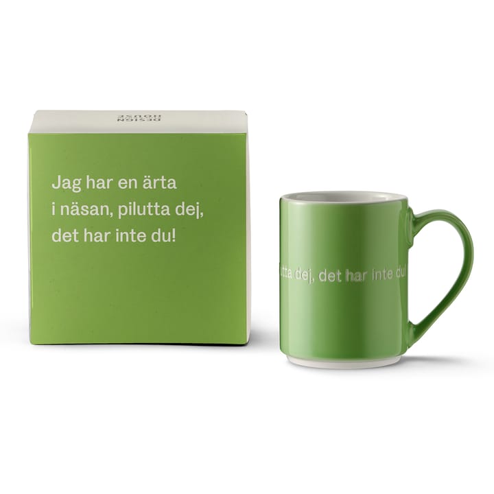 Astrid Lindgren mug 'Jag har en ärta i näsan…' - Swedish text - Design House Stockholm