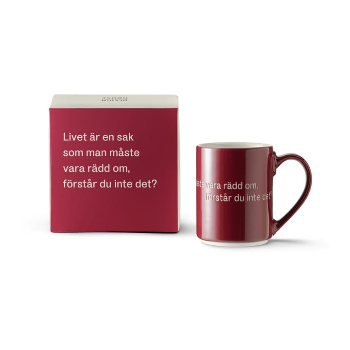 Astrid Lindgren mug 'Livet är en sak', Swedish text Design House Stockholm