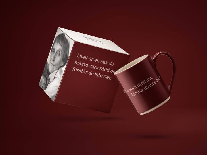 Astrid Lindgren mug 'Livet är en sak', Swedish text Design House Stockholm