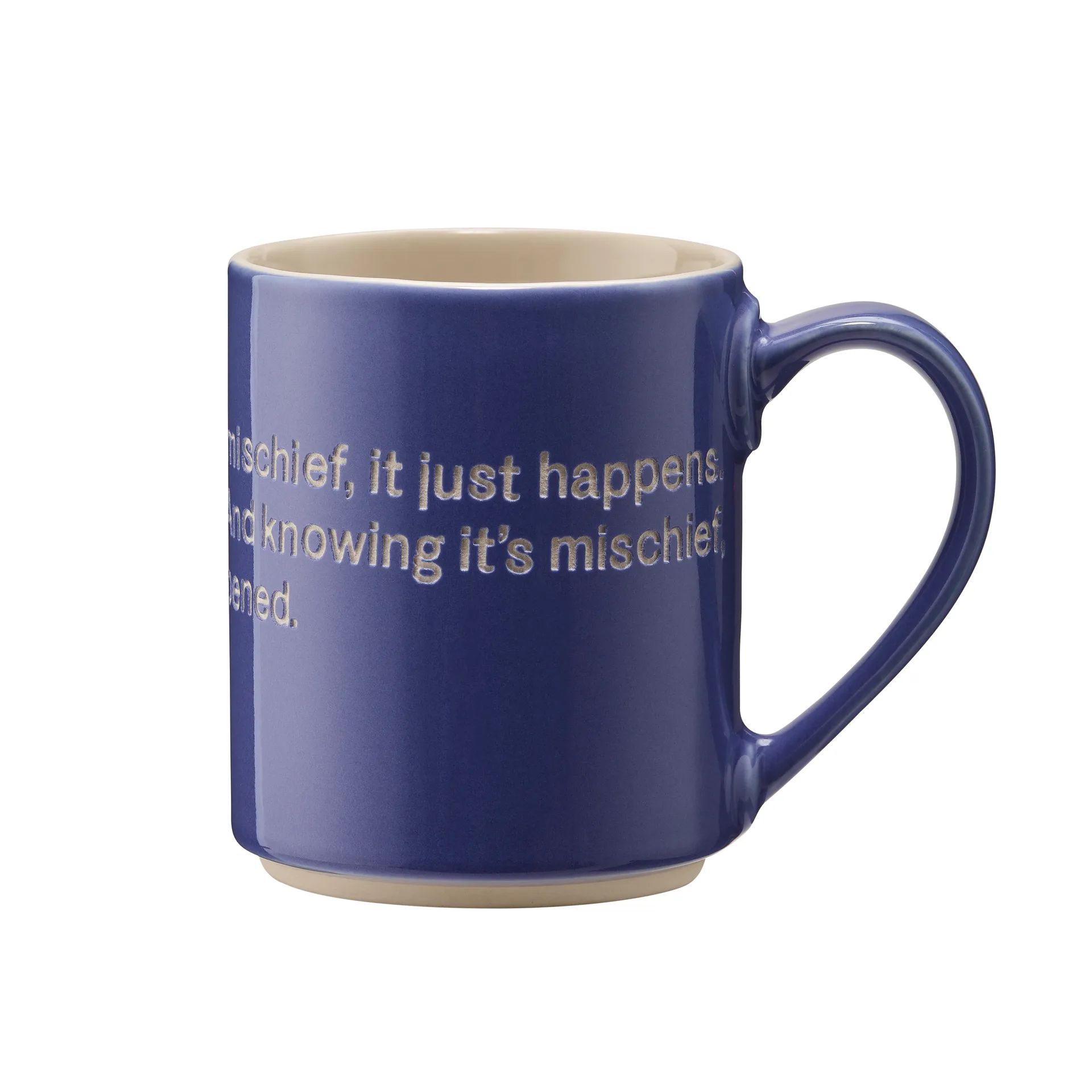 Astrid Lindgren mug, S'not something you plan, blue-english Design House Stockholm