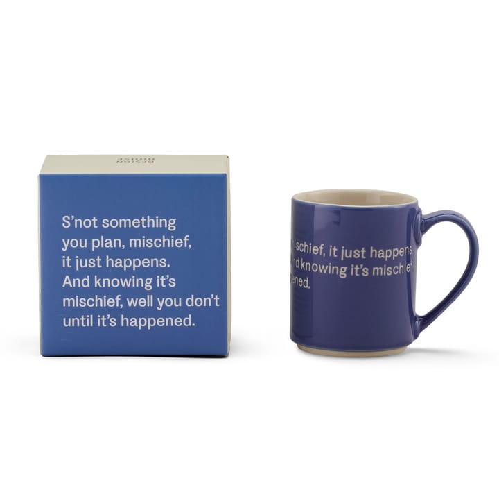 Astrid Lindgren mug, S'not something you plan, blue-english Design House Stockholm