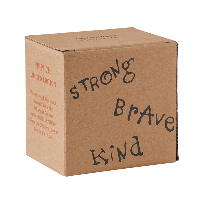 Astrid Lindgren Pippi anniversary mug 20 cl, Strong Kind Brave Design House Stockholm