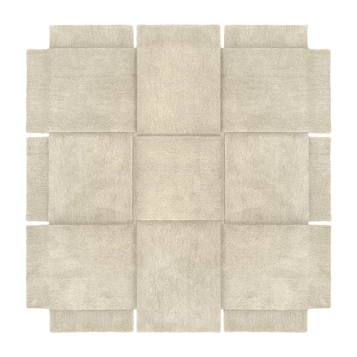 Design House Stockholm Basket Rug Beige 180x180 cm | Scandinavian Design | Wool rugs | Beige