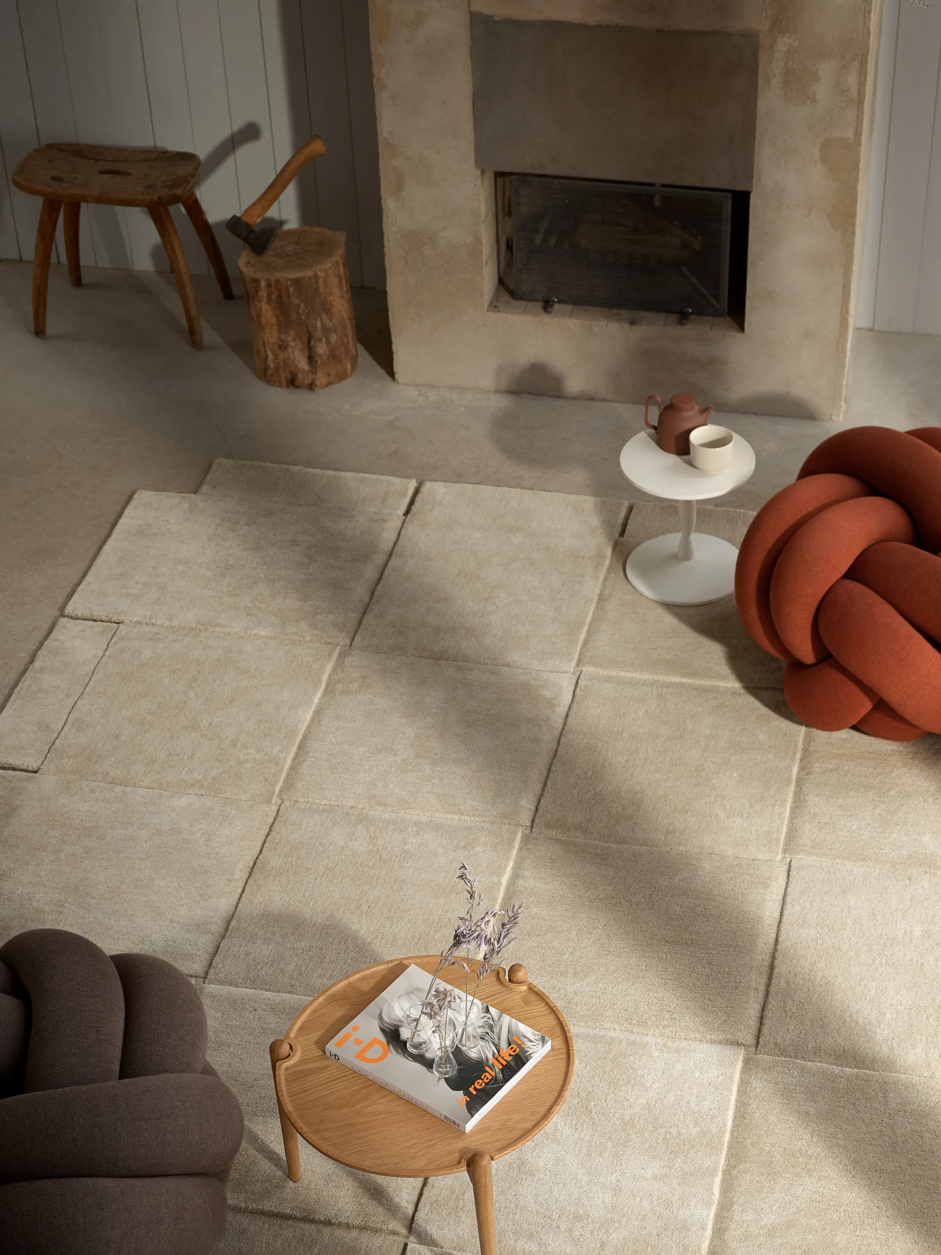 Basket Rug Beige, 245x245 cm Design House Stockholm