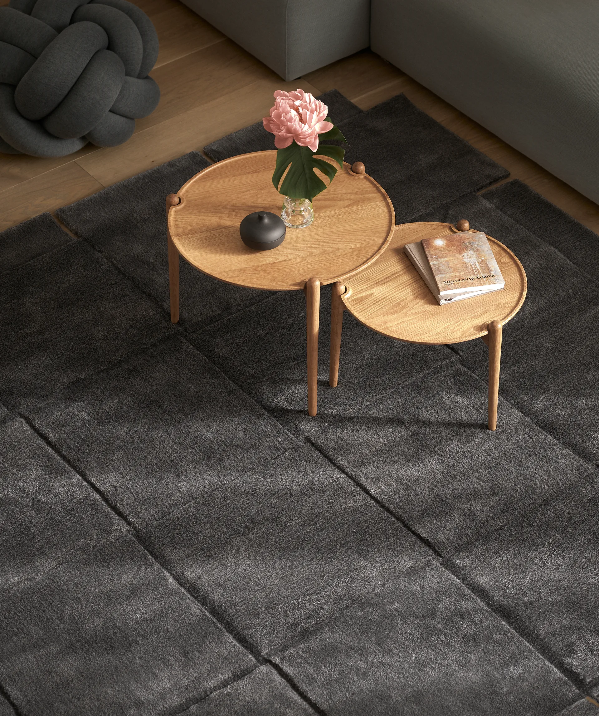 Basket rug, dark grey, 245x245 cm Design House Stockholm