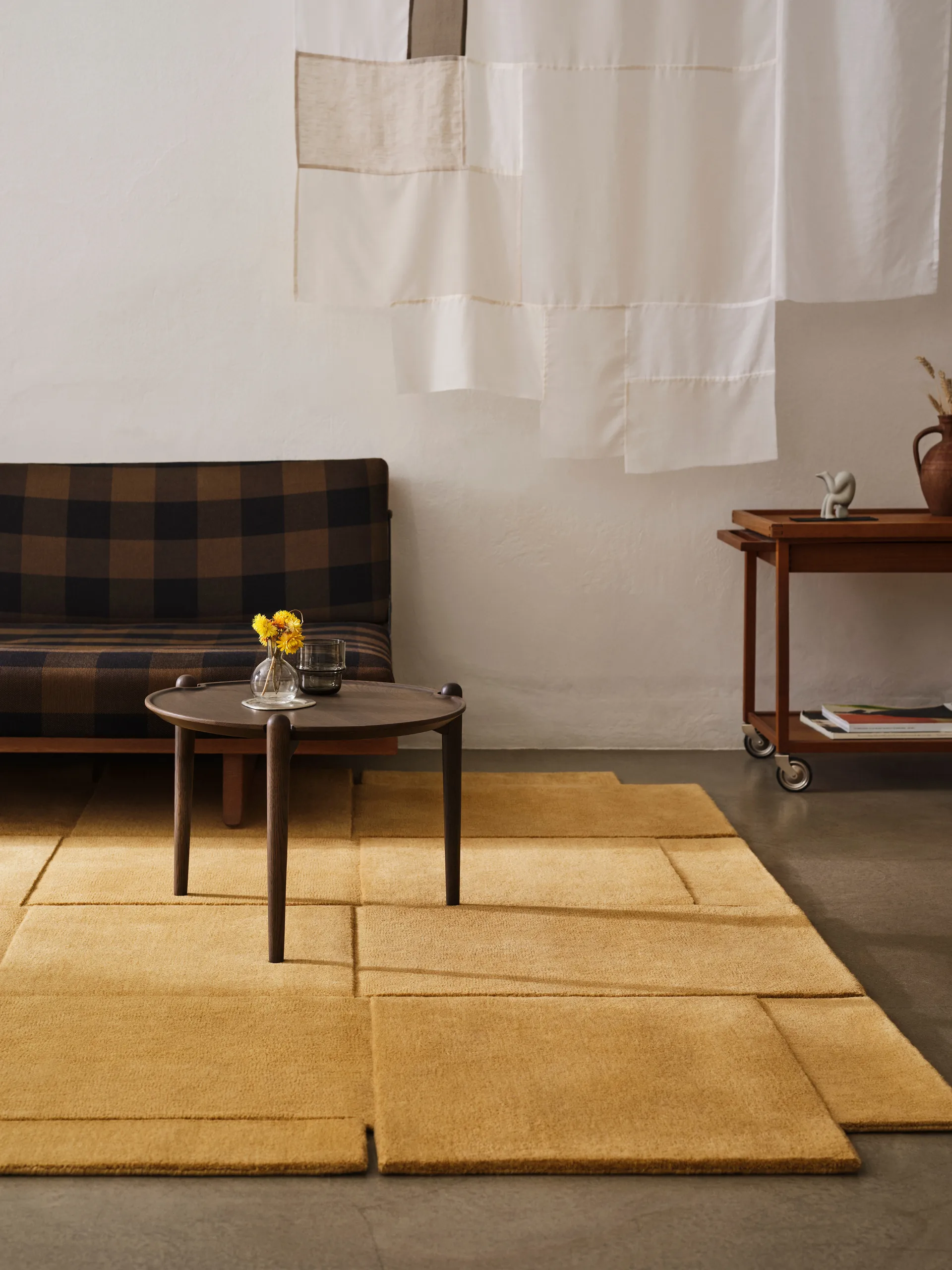Basket rug yellow ochre, 245x245 cm Design House Stockholm