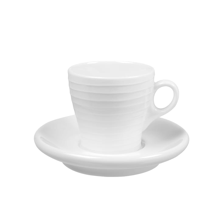 Blond espresso cup with saucer - stripe white - Design House Stockholm
