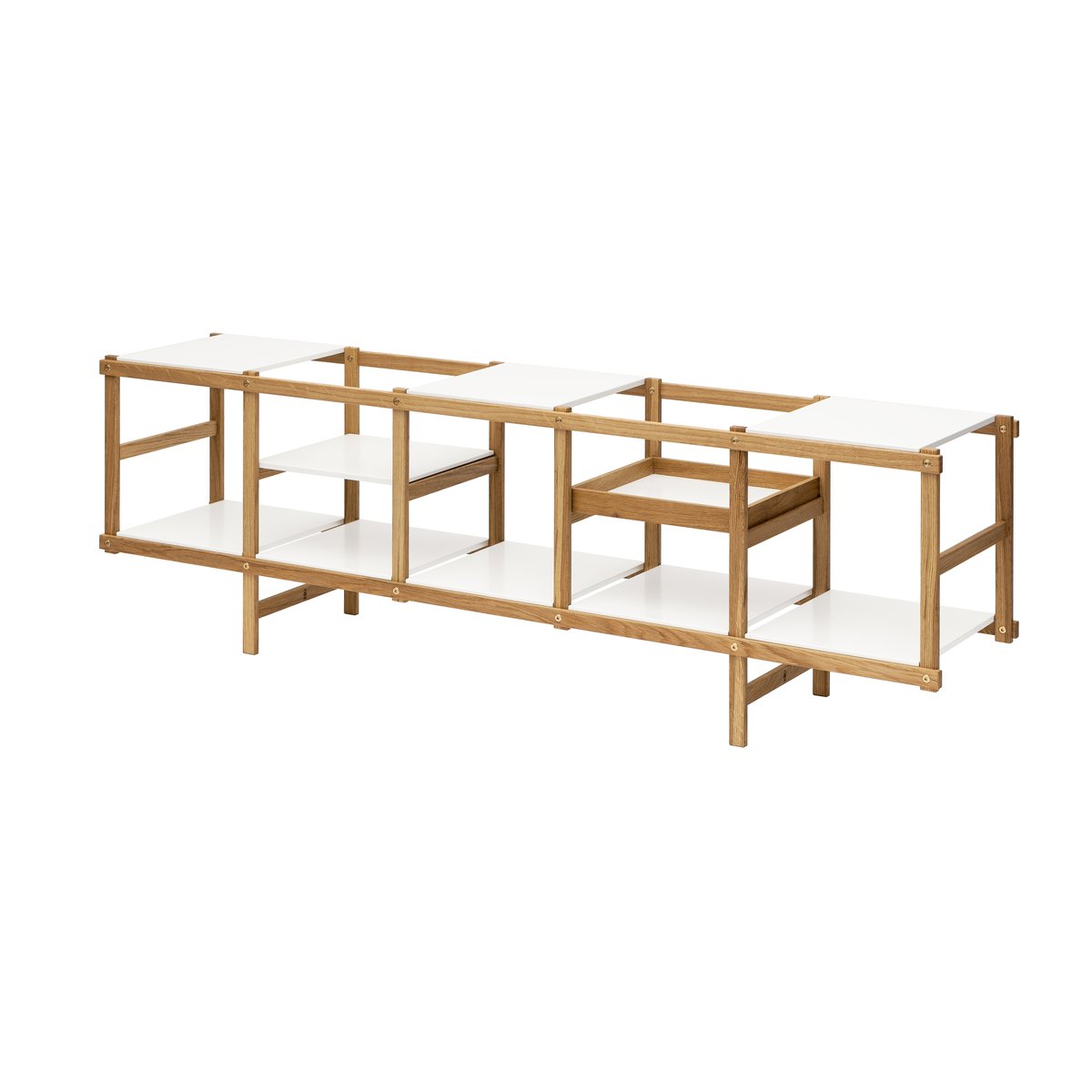 Design House Stockholm Frame shelf low Oak-white | Scandinavian Design | Dressers & sideboards | Brown