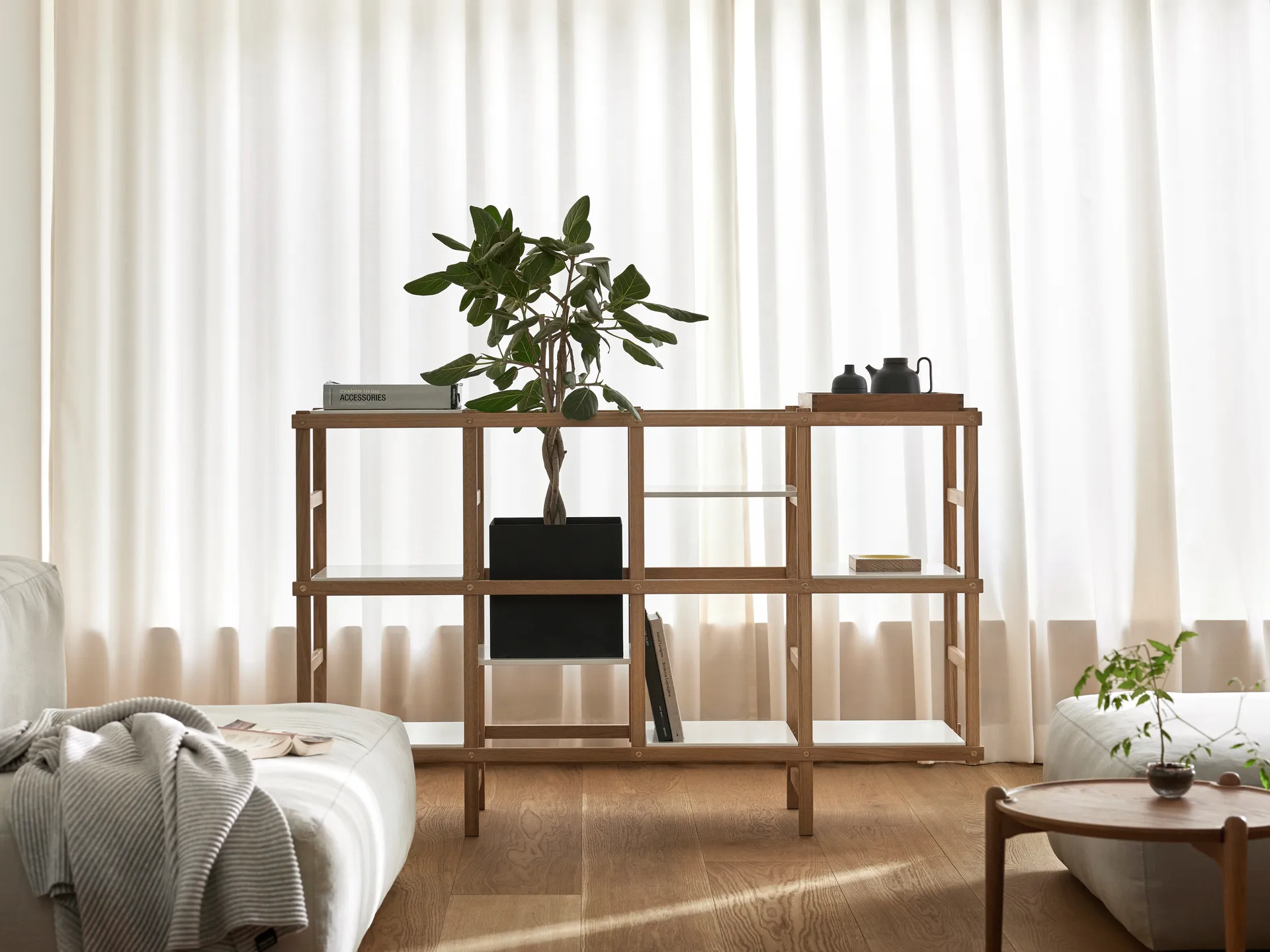 Frame shelf M 154 cm, oak-white Design House Stockholm