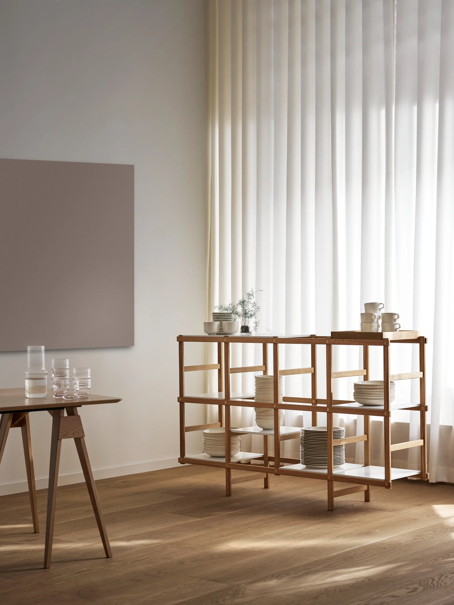 Frame shelf M 154 cm, oak-white Design House Stockholm