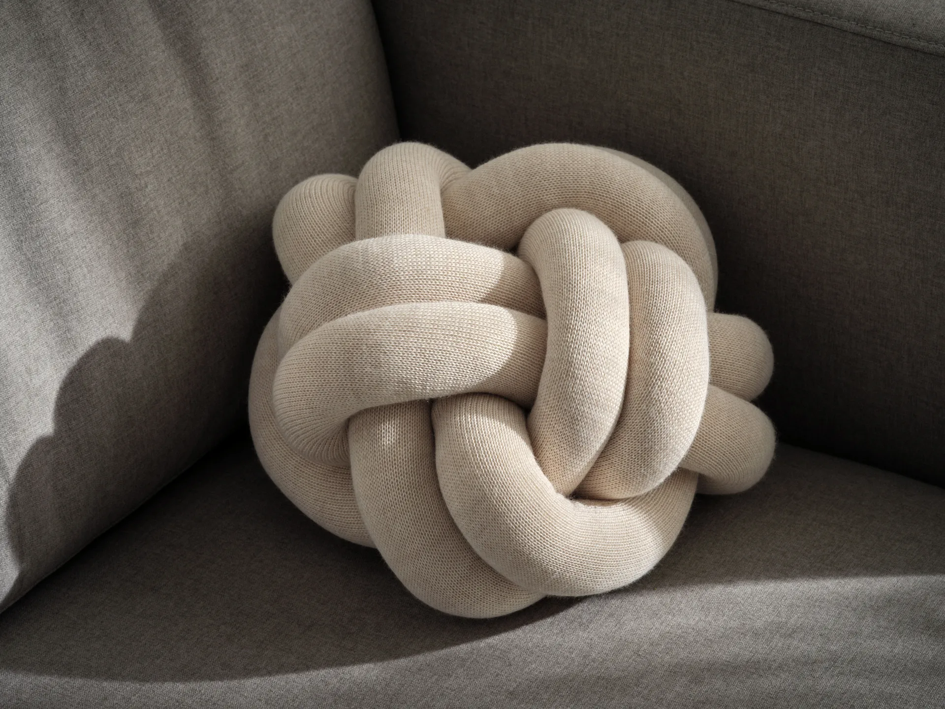 Knot cushion, cream Design House Stockholm