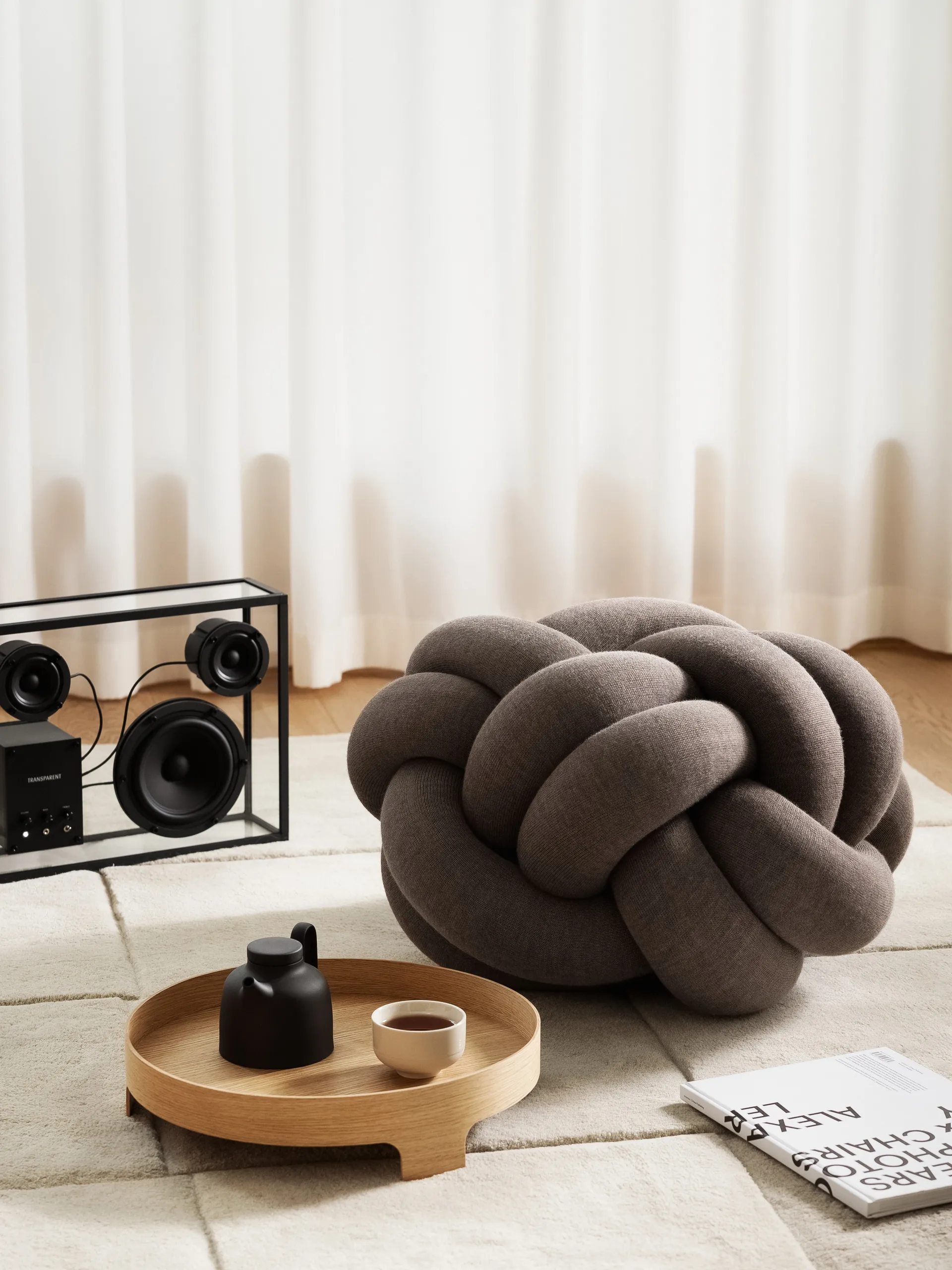 Knot cushion M, Brown Design House Stockholm