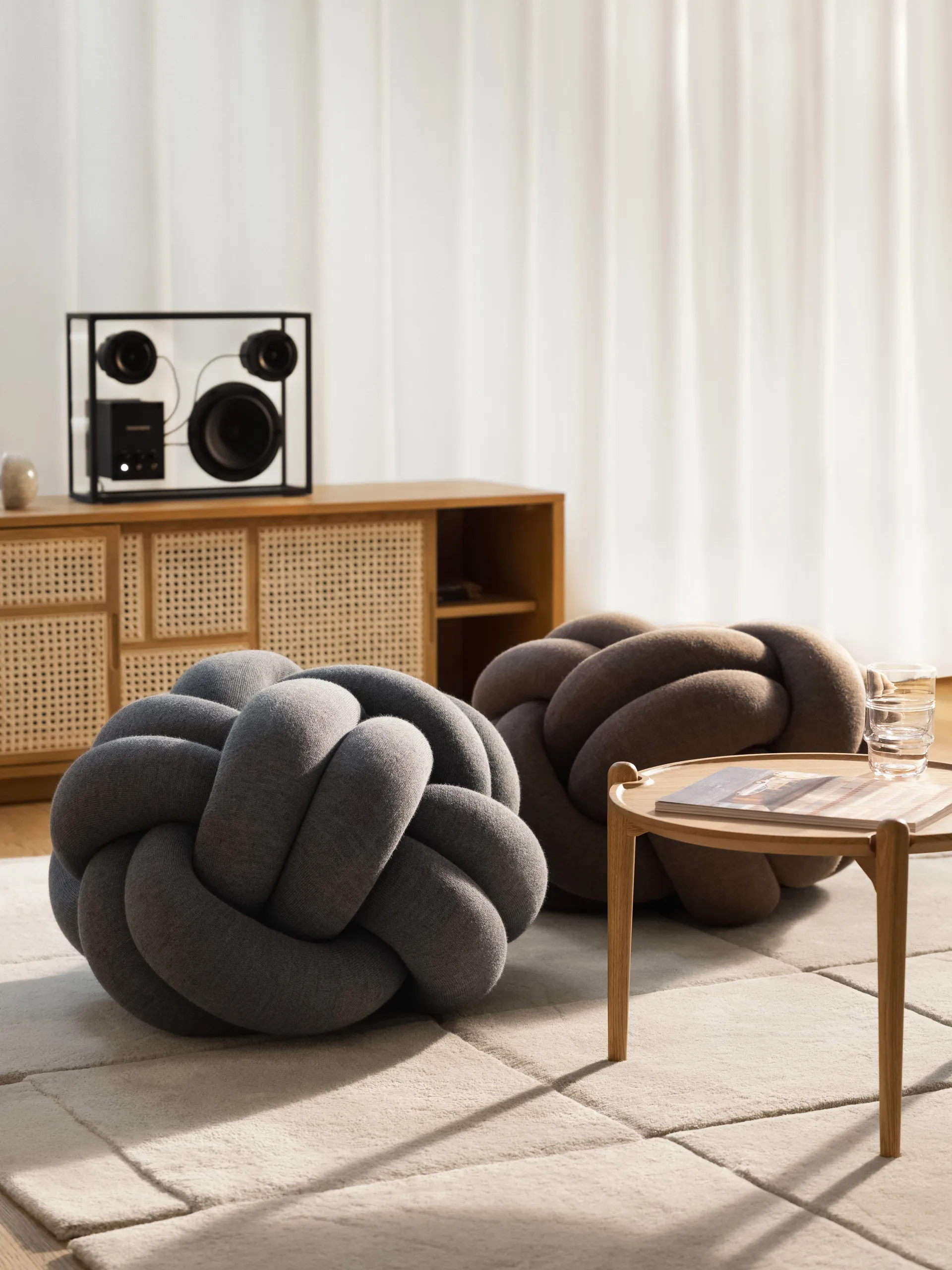 Knot cushion M, Grey Design House Stockholm