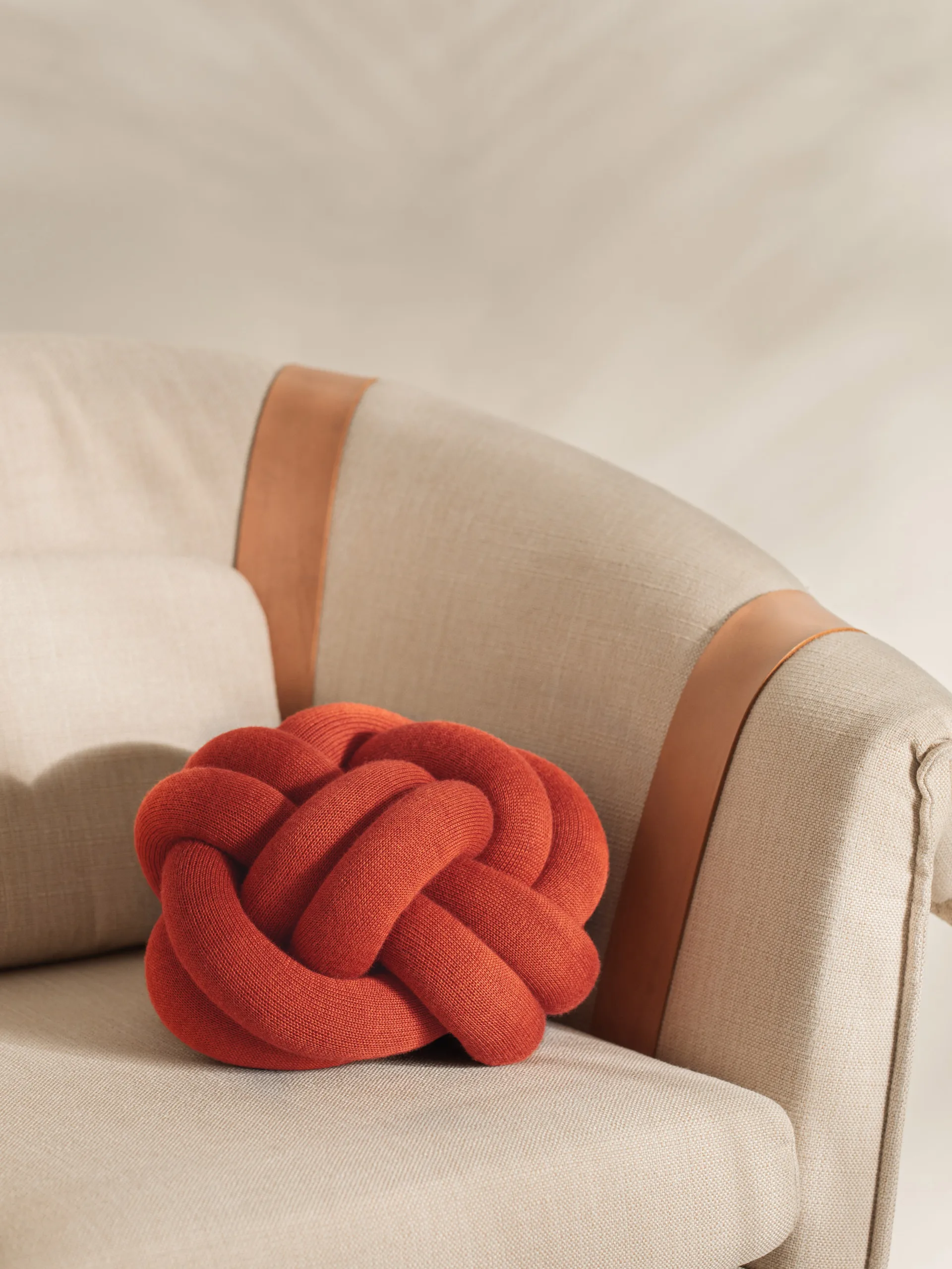 Knot cushion, Orange red Design House Stockholm