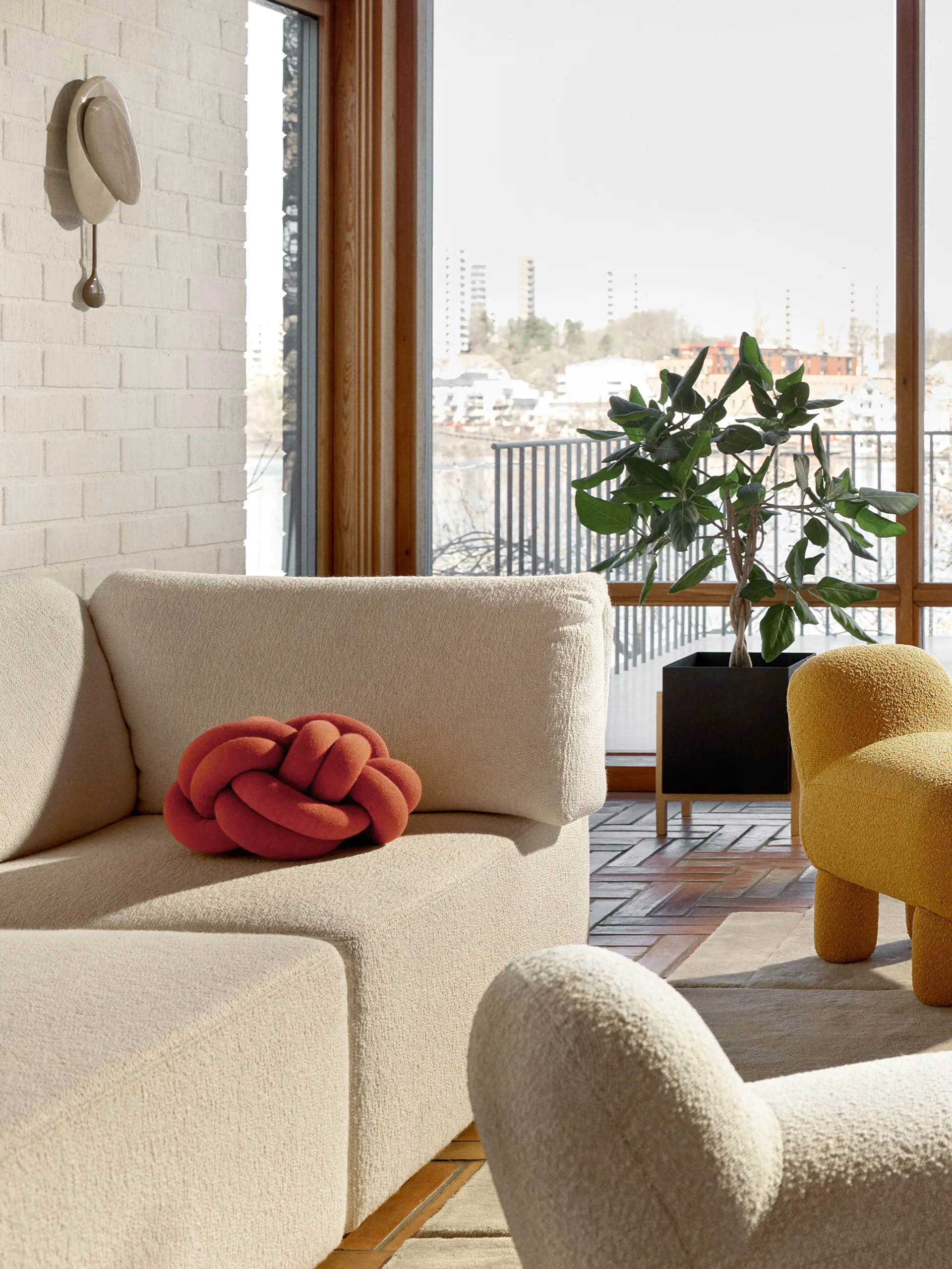 Knot cushion, Orange red Design House Stockholm